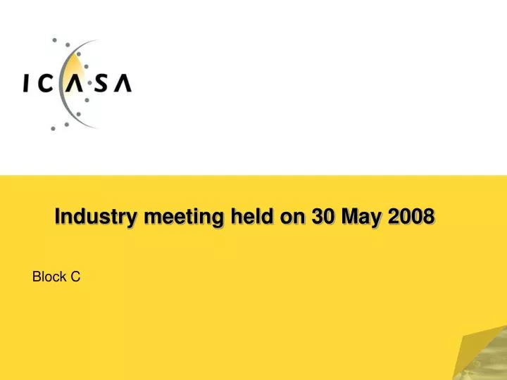 industry meeting held on 30 may 2008
