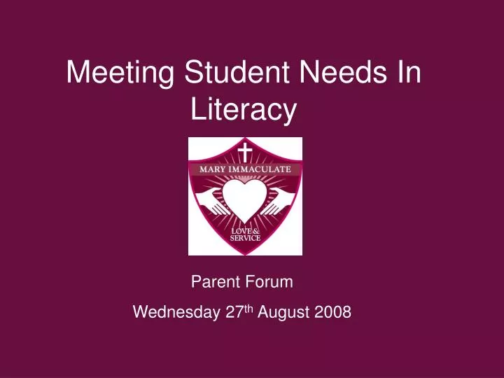 meeting student needs in literacy