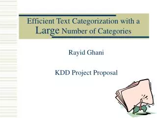 Efficient Text Categorization with a Large Number of Categories
