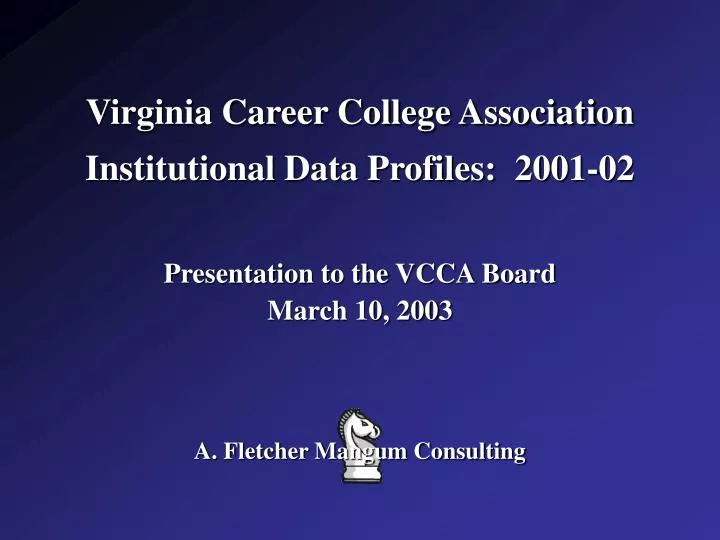 virginia career college association institutional data profiles 2001 02
