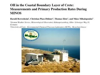 OH in the Coastal Boundary Layer of Crete: Measurements and Primary Production Rates During MINOS