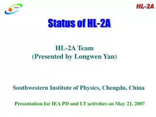 Status of HL-2A