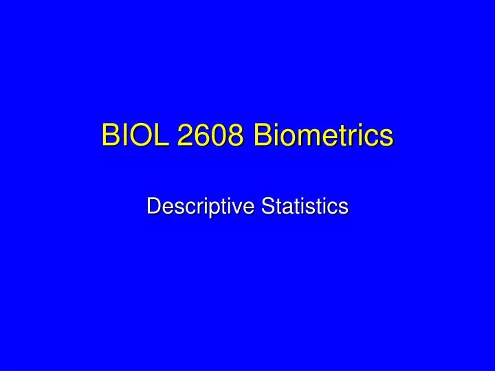 biol 2608 biometrics