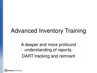 Advanced Inventory Training