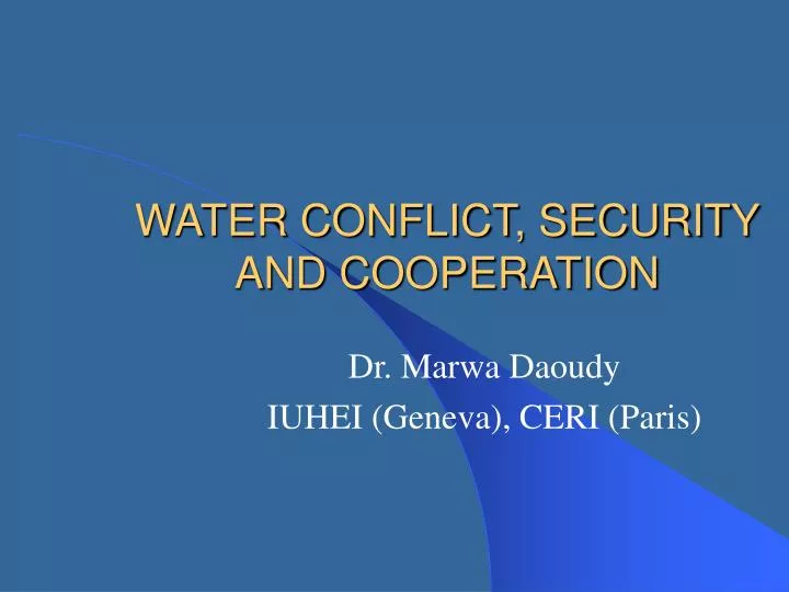 water conflict security and cooperation