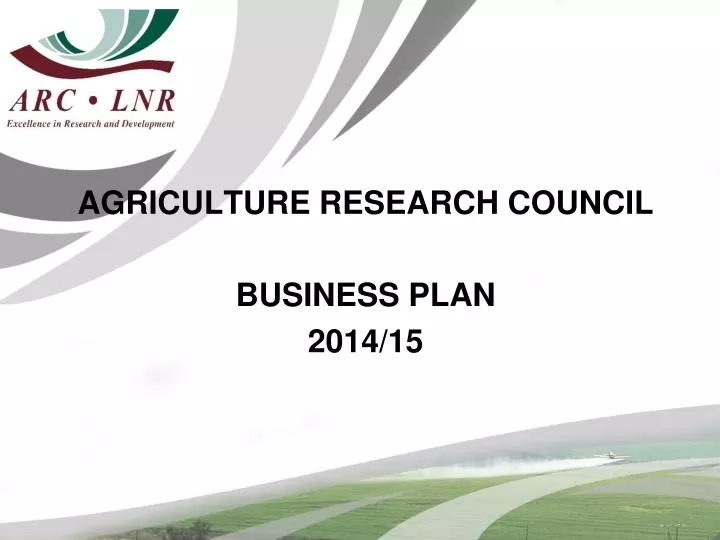 agriculture research council business plan 2014 15