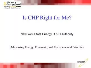 New York State Energy R &amp; D Authority Addressing Energy, Economic, and Environmental Priorities