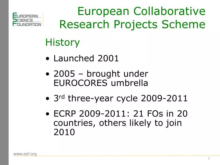 european collaborative research projects scheme