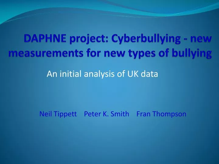 daphne project cyberbullying new measurements for new types of bullying