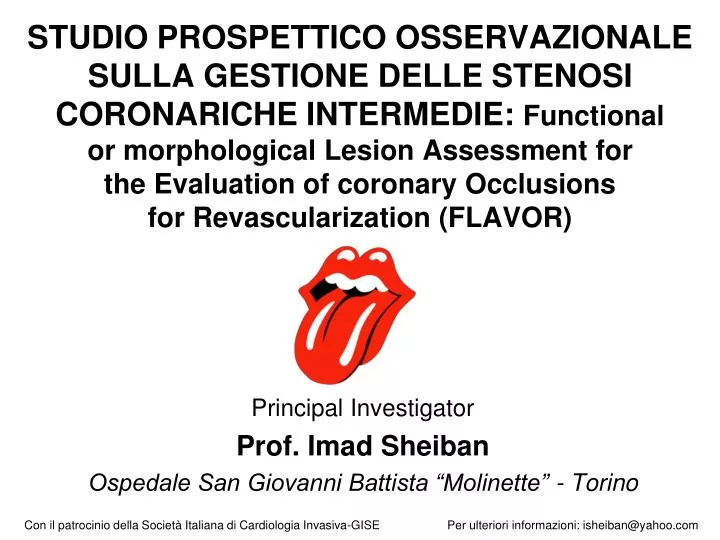 principal investigator prof imad sheiban ospedale san giovanni battista molinette torino