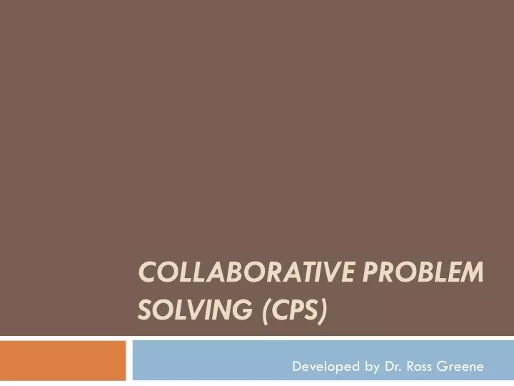collaborative problem solving cps