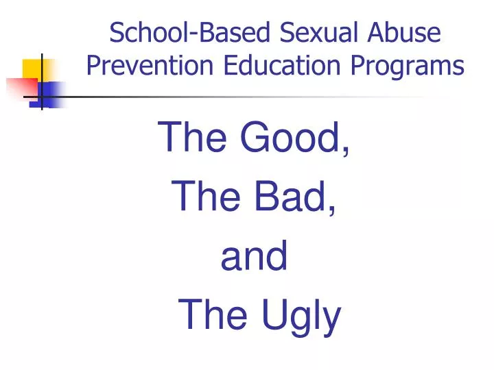school based sexual abuse prevention education programs