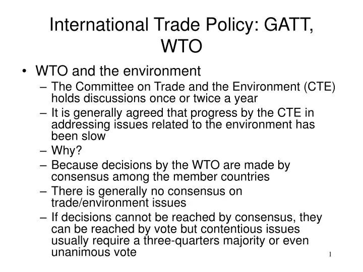 international trade policy gatt wto