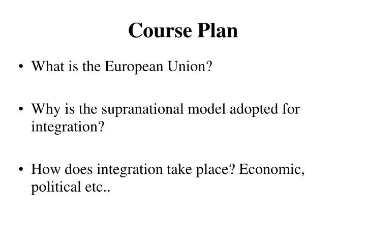 course plan