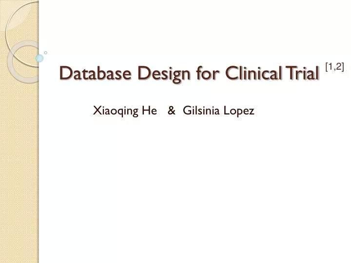 database design for clinical trial