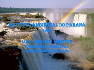 INSTITUTO AMBIENTAL DO PARANÁ IAP Luiz Renato Martini Engenheiro Florestal