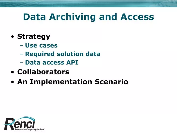data archiving and access