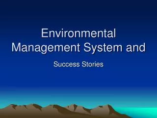 Environmental Management System and