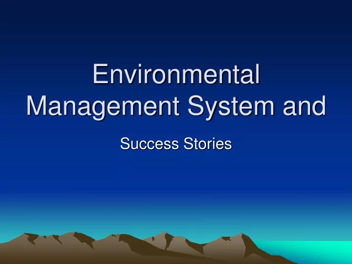 environmental management system and