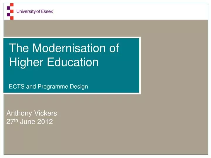 the modernisation of higher education ects and programme design