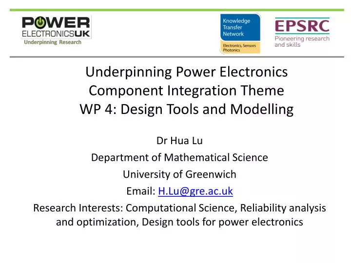 underpinning power electronics component integration theme wp 4 design tools and modelling