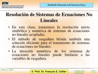 resoluci n de sistemas de ecuaciones no lineales