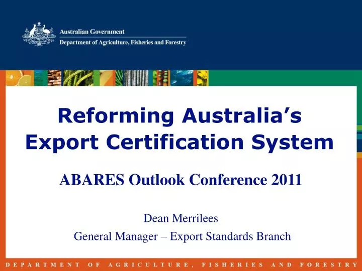 reforming australia s export certification system