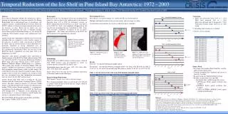 Temporal Reduction of the Ice Shelf in Pine Island Bay Antarctica: 1972 - 2003