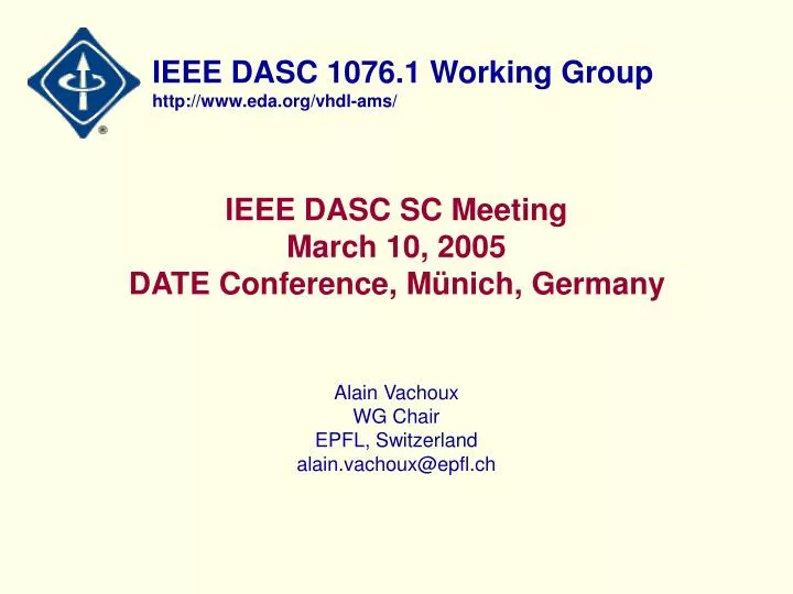ieee dasc sc meeting march 10 2005 date conference m nich germany