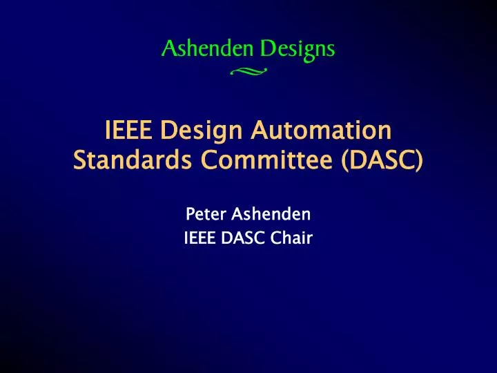 ieee design automation standards committee dasc