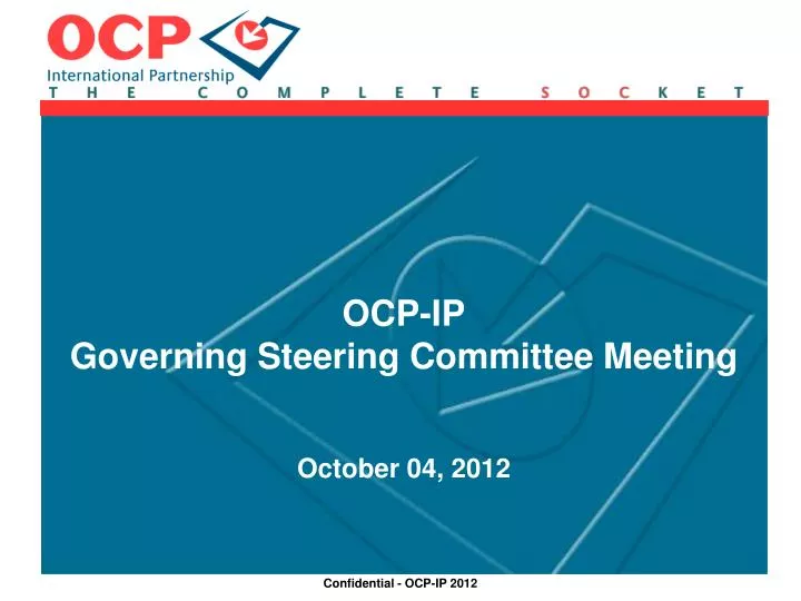 ocp ip governing steering committee meeting october 04 2012