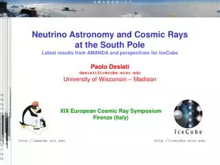XIX European Cosmic Ray Symposium Firenze (Italy)