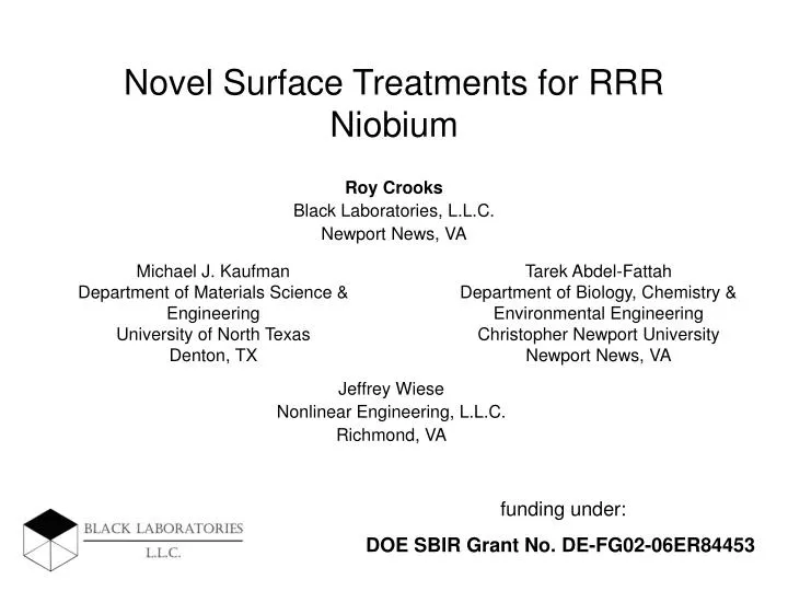 novel surface treatments for rrr niobium