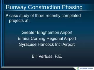 Runway Construction Phasing