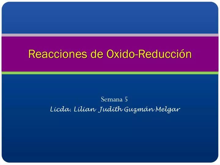 reacciones de oxido reducci n