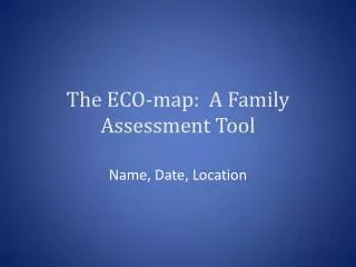 The ECO-map: A Family Assessment Tool