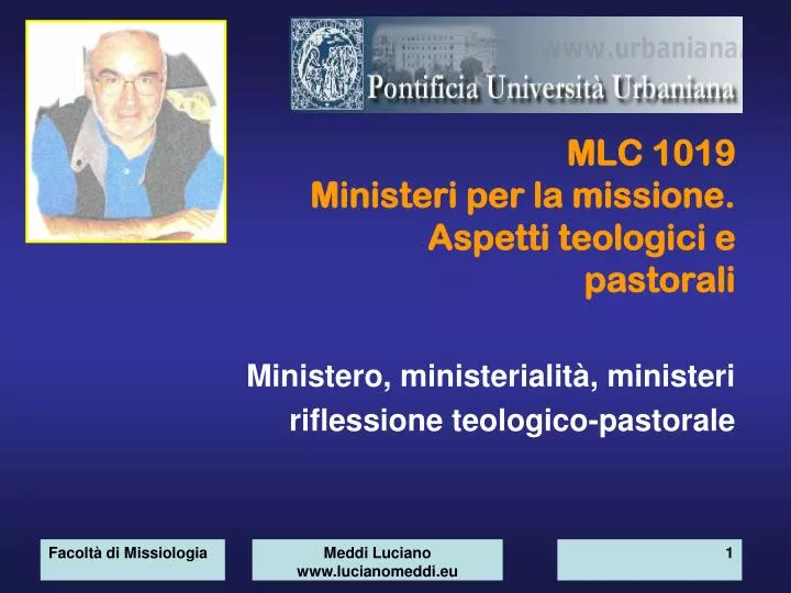 mlc 1019 ministeri per la missione aspetti teologici e pastorali