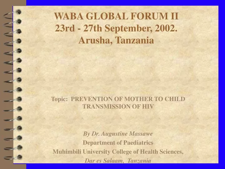 waba global forum ii 23rd 27th september 2002 arusha tanzania
