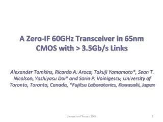 A Zero-IF 60GHz Transceiver in 65nm CMOS with &gt; 3.5Gb/s Links