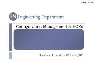 Configuration Management &amp; ECRs