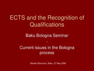 ECTS and the Recognition of Qualifications