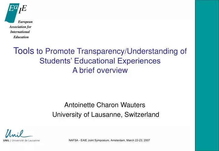 antoinette charon wauters university of lausanne switzerland