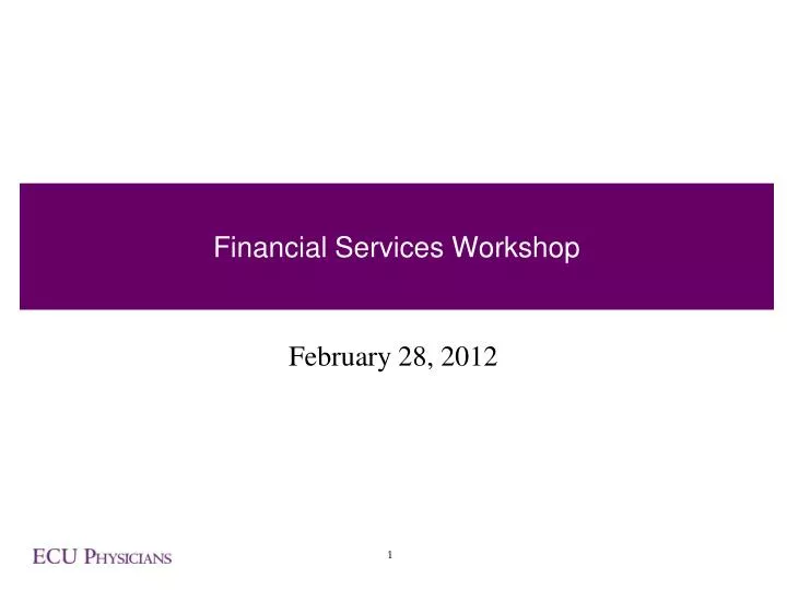 financial services workshop