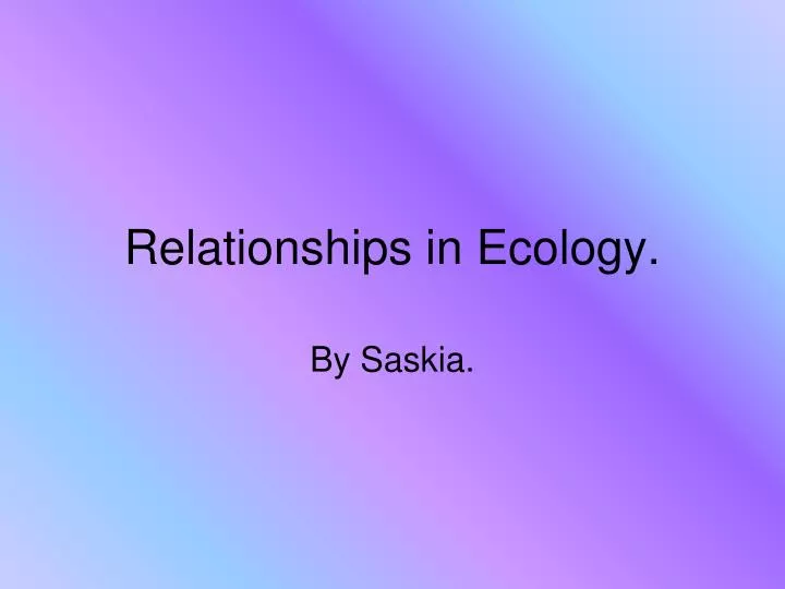 relationships in ecology