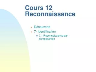 cours 12 reconnaissance