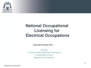 National Occupational Licensing for Electrical Occupations