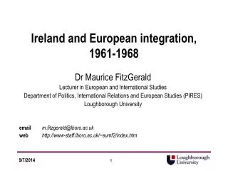 Ireland and European integration, 1961-1968