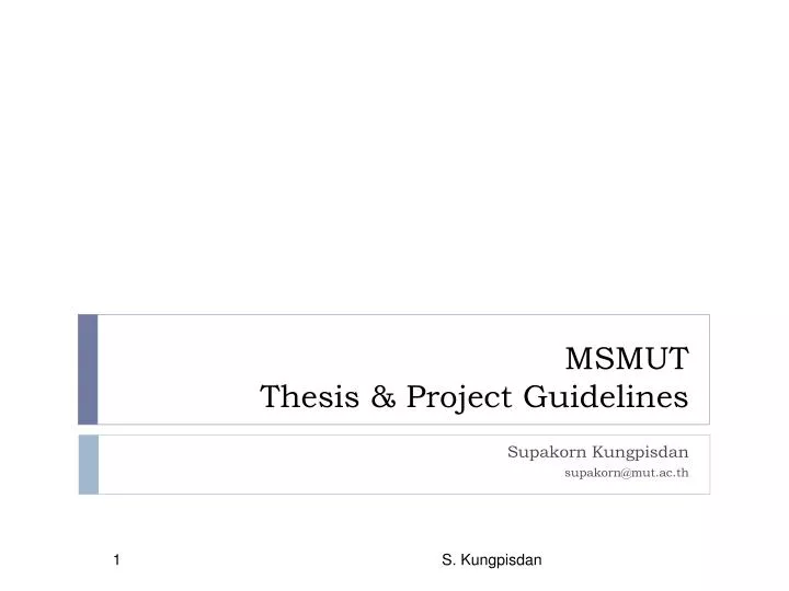 msmut thesis project guidelines
