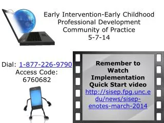 Early Intervention-Early Childhood Professional Development Community of Practice 5-7-14