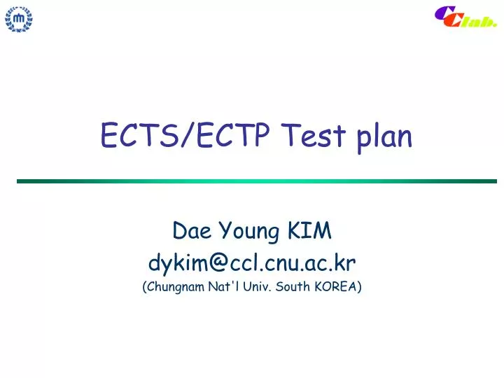 ects ectp test plan
